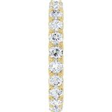 14K Gold Round Natural Diamond Sculptural Eternity Band - 3mm Stones - Yellow Gold - view 4