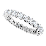 14K Gold Round Natural Diamond Sculptural Eternity Band - 3mm Stones - White Gold - view 5