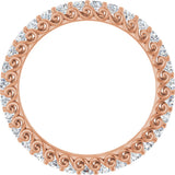14K Gold Round Natural Diamond Sculptural Eternity Band - 2mm Stones - Rose Gold - view 2