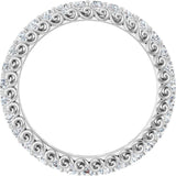 14K Gold Round Natural Diamond Sculptural Eternity Band - 2mm Stones - White Gold - view 2