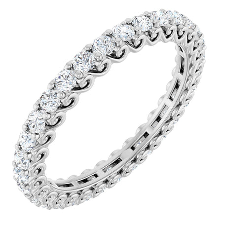 Platinum Round Lab-Grown Diamond Sculptural Eternity Band - 2mm Stones