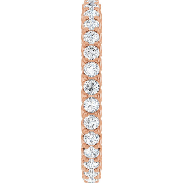 14K Gold Round Lab-Grown Diamond Sculptural Eternity Band - 2mm Stones - Rose Gold - view 4