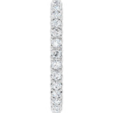 14K Gold Round Natural Diamond Sculptural Eternity Band - 2mm Stones - White Gold - view 4