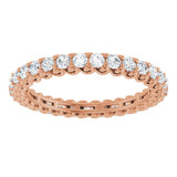 14K Gold Round Lab-Grown Diamond Sculptural Eternity Band - 2mm Stones - Rose Gold - view 3