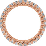 14K Gold Round Natural Diamond Sculptural Eternity Band - 2mm Stones - Rose Gold - view 2
