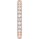 14K Gold Round Natural Diamond Sculptural Eternity Band - 2mm Stones - Rose Gold - view 4
