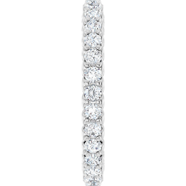 Platinum Round Natural Diamond Sculptural Eternity Band - 2mm Stones - view 4