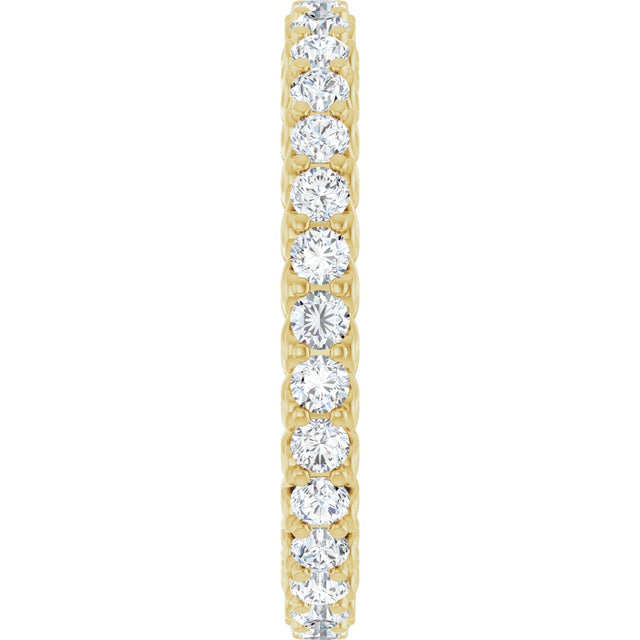 14K Gold Round Lab-Grown Diamond Sculptural Eternity Band - 2mm Stones - Yellow Gold - view 4