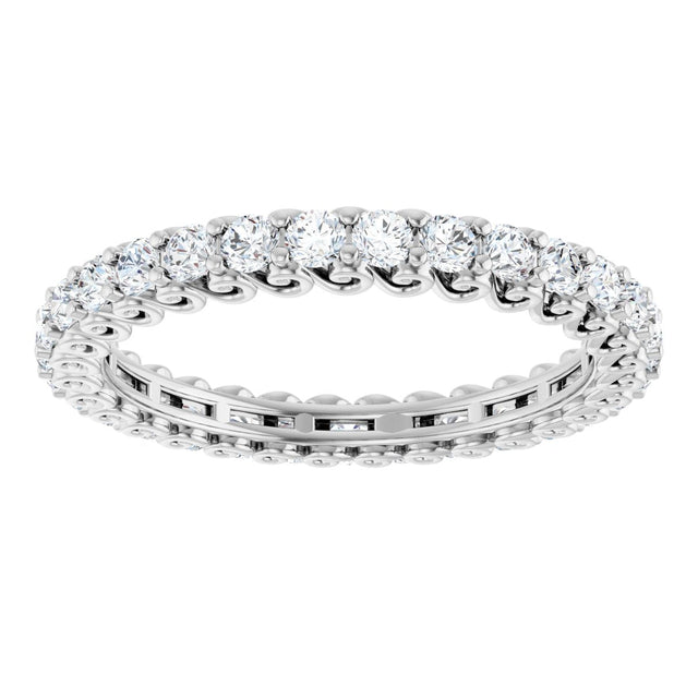 Platinum Round Natural Diamond Sculptural Eternity Band - 2mm Stones - view 3