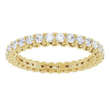 14K Gold Round Lab-Grown Diamond Sculptural Eternity Band - 2mm Stones - Yellow Gold - view 3