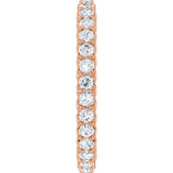14K Gold Round Natural Diamond Sculptural Eternity Band - 2mm Stones - Rose Gold - view 4
