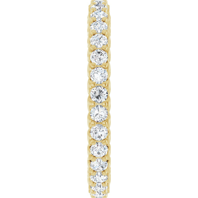 14K Gold Round Lab-Grown Diamond Sculptural Eternity Band - 2mm Stones - Yellow Gold - view 4