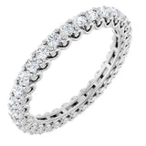 Platinum Round Natural Diamond Sculptural Eternity Band - 2mm Stones