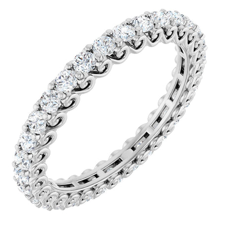 Platinum Round Natural Diamond Sculptural Eternity Band - 2mm Stones