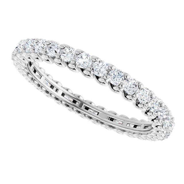 Platinum Round Lab-Grown Diamond Sculptural Eternity Band - 2mm Stones - view 5