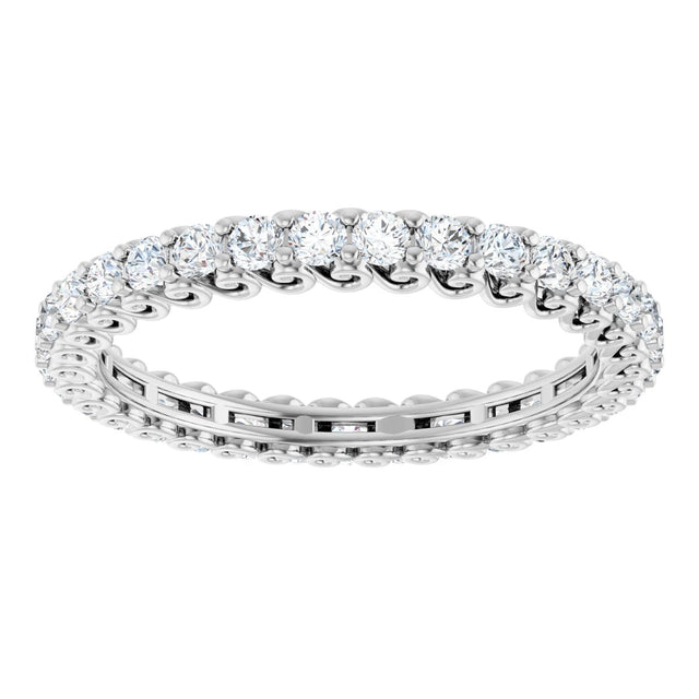 Platinum Round Natural Diamond Sculptural Eternity Band - 2mm Stones - view 3