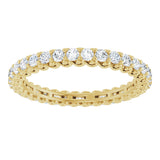 14K Gold Round Natural Diamond Sculptural Eternity Band - 2mm Stones - Yellow Gold - view 3