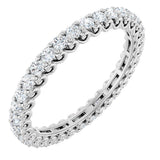Platinum Round Natural Diamond Sculptural Eternity Band - 2mm Stones