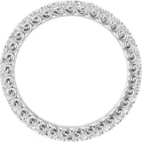 14K Gold Round Lab-Grown Diamond Sculptural Eternity Band - 2mm Stones - White Gold - view 2