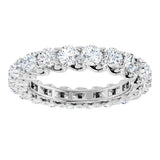 14K Gold Round Natural Diamond Sculptural Eternity Band - 3mm Stones - White Gold - view 3