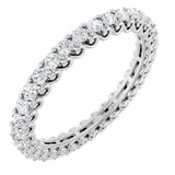 Platinum Round Natural Diamond Sculptural Eternity Band - 2mm Stones