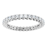 14K Gold Round Natural Diamond Sculptural Eternity Band - 2mm Stones - White Gold - view 3