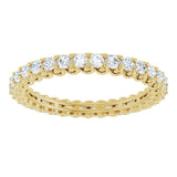 14K Gold Round Lab-Grown Diamond Sculptural Eternity Band - 2mm Stones - Yellow Gold - view 3