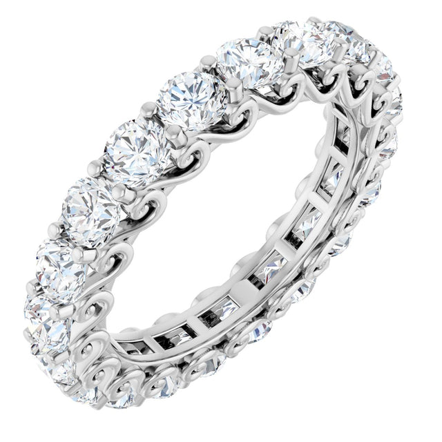 Platinum Round Natural Diamond Sculptural Eternity Band - 3mm Stones