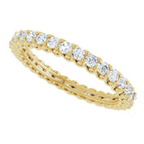14K Gold Round Natural Diamond Sculptural Eternity Band - 2mm Stones - Yellow Gold - view 5