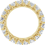 14K Gold Round Natural Diamond Sculptural Eternity Band - 3mm Stones - Yellow Gold - view 2