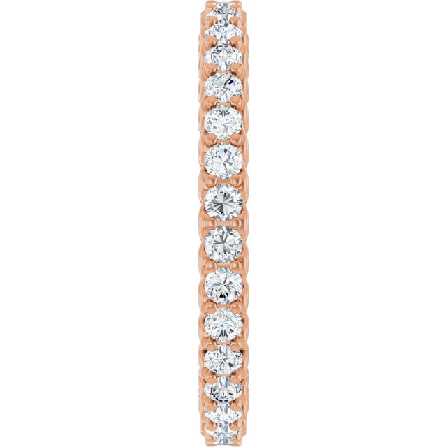 14K Gold Round Lab-Grown Diamond Sculptural Eternity Band - 2mm Stones - Rose Gold - view 4