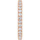 14K Gold Round Natural Diamond Sculptural Eternity Band - 2mm Stones - Rose Gold - view 4