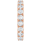 14K Gold Round Natural Diamond Sculptural Eternity Band - 3mm Stones - Rose Gold - view 4
