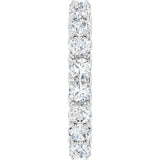 14K Gold Round Natural Diamond Sculptural Eternity Band - 3mm Stones - White Gold - view 4