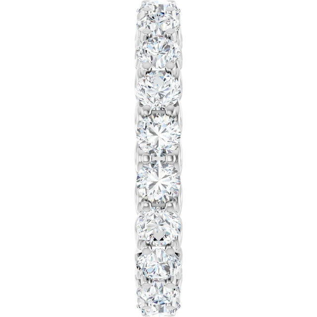 14K Gold Round Natural Diamond Sculptural Eternity Band - 3mm Stones - White Gold - view 4