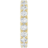 14K Gold Round Natural Diamond Sculptural Eternity Band - 3mm Stones - Yellow Gold - view 4