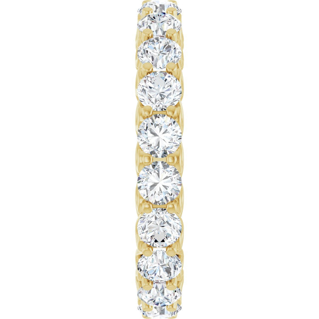 14K Gold Round Natural Diamond Sculptural Eternity Band - 3mm Stones - Yellow Gold - view 4