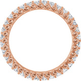 14K Gold Round Lab-Grown Diamond Sculptural Eternity Band - 2mm Stones - Rose Gold - view 2