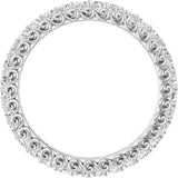 14K Gold Round Natural Diamond Sculptural Eternity Band - 2mm Stones - White Gold - view 2