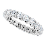 14K Gold Round Natural Diamond Sculptural Eternity Band - 3mm Stones - White Gold - view 5