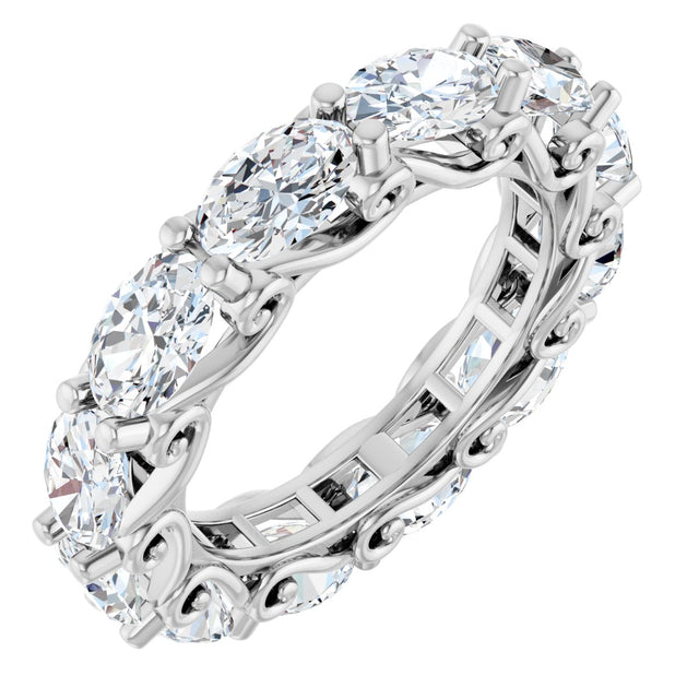 Platinum Oval Lab-Grown Diamond Sculptural Eternity Band - 6x4mm Stones
