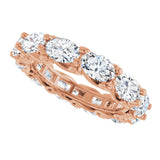 14K Gold Oval Lab-Grown Diamond Sculptural Eternity Band - 6x4mm Stones - Rose Gold - view 5