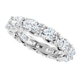 14K Gold Oval Lab-Grown Diamond Sculptural Eternity Band - 6x4mm Stones - White Gold - view 5