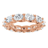 14K Gold Oval Lab-Grown Diamond Sculptural Eternity Band - 6x4mm Stones - Rose Gold - view 3