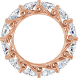 14K Gold Oval Lab-Grown Diamond Sculptural Eternity Band - 6x4mm Stones - Rose Gold - view 2