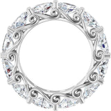 14K Gold Oval Lab-Grown Diamond Sculptural Eternity Band - 6x4mm Stones - White Gold - view 2