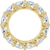 14K Gold Oval Lab-Grown Diamond Sculptural Eternity Band - 6x4mm Stones - Yellow Gold - view 2