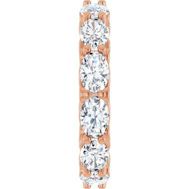 14K Gold Oval Lab-Grown Diamond Sculptural Eternity Band - 6x4mm Stones - Rose Gold - view 4