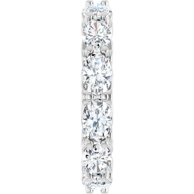 Platinum Oval Lab-Grown Diamond Sculptural Eternity Band - 6x4mm Stones - view 4
