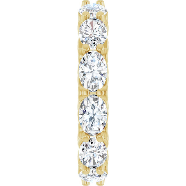 14K Gold Oval Lab-Grown Diamond Sculptural Eternity Band - 6x4mm Stones - Yellow Gold - view 4